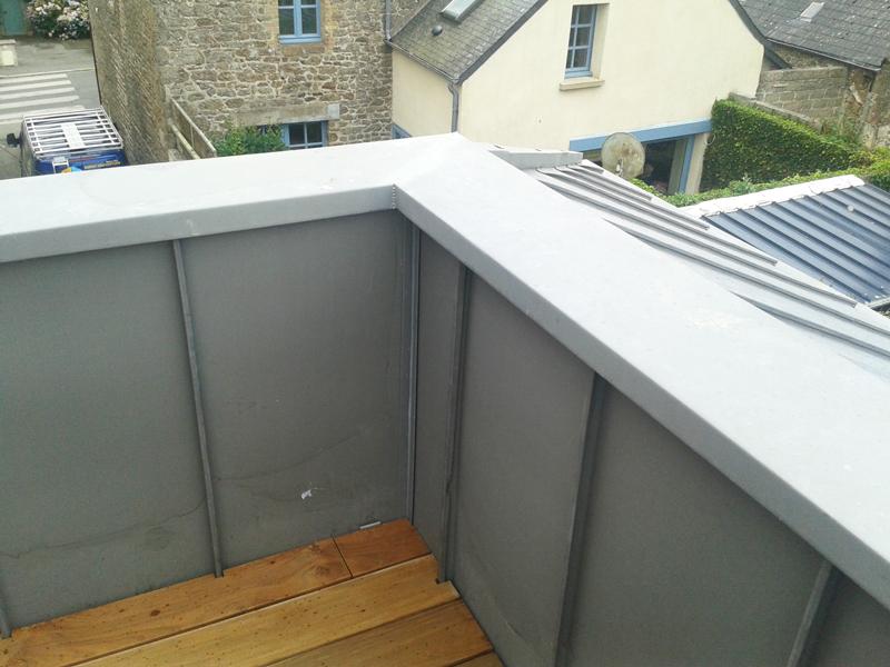 Balcon zinc quartz étanchéité rotheneuf
