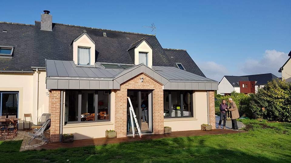 extention bardage toiture zinc quartz saint coulomb