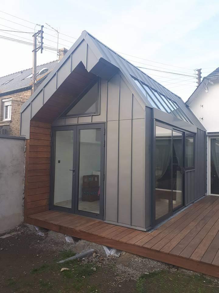 extention bardage zinc quartz saint malo