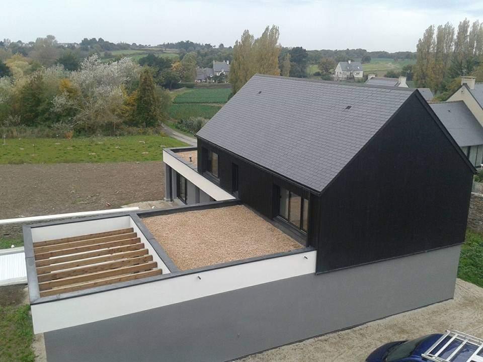 Maison ardoises terrasse étanchéité Cancale