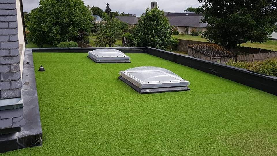 Terrasse étanchéité pelouse synthétique saint thual